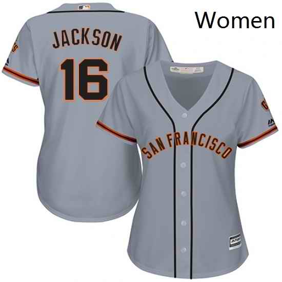 Womens Majestic San Francisco Giants 16 Austin Jackson Replica Grey Road Cool Base MLB Jersey